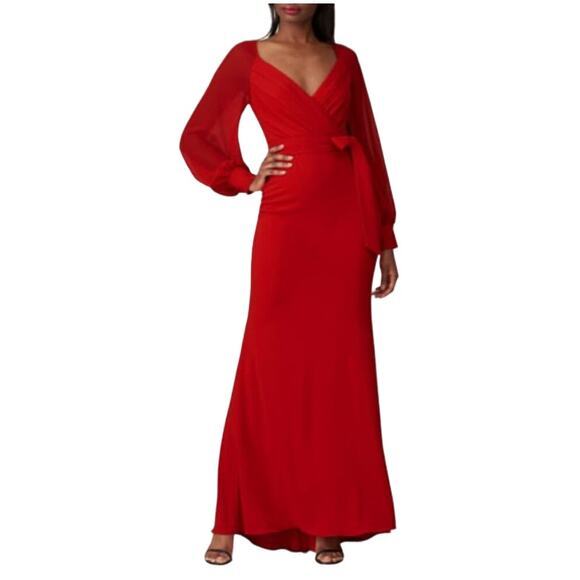 Badgley Mischka Dresses & Skirts - Badgley‎ Mischka Red Bow Crepe Dress Size 2